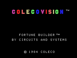 Fortune Builder title screen for Colecovision